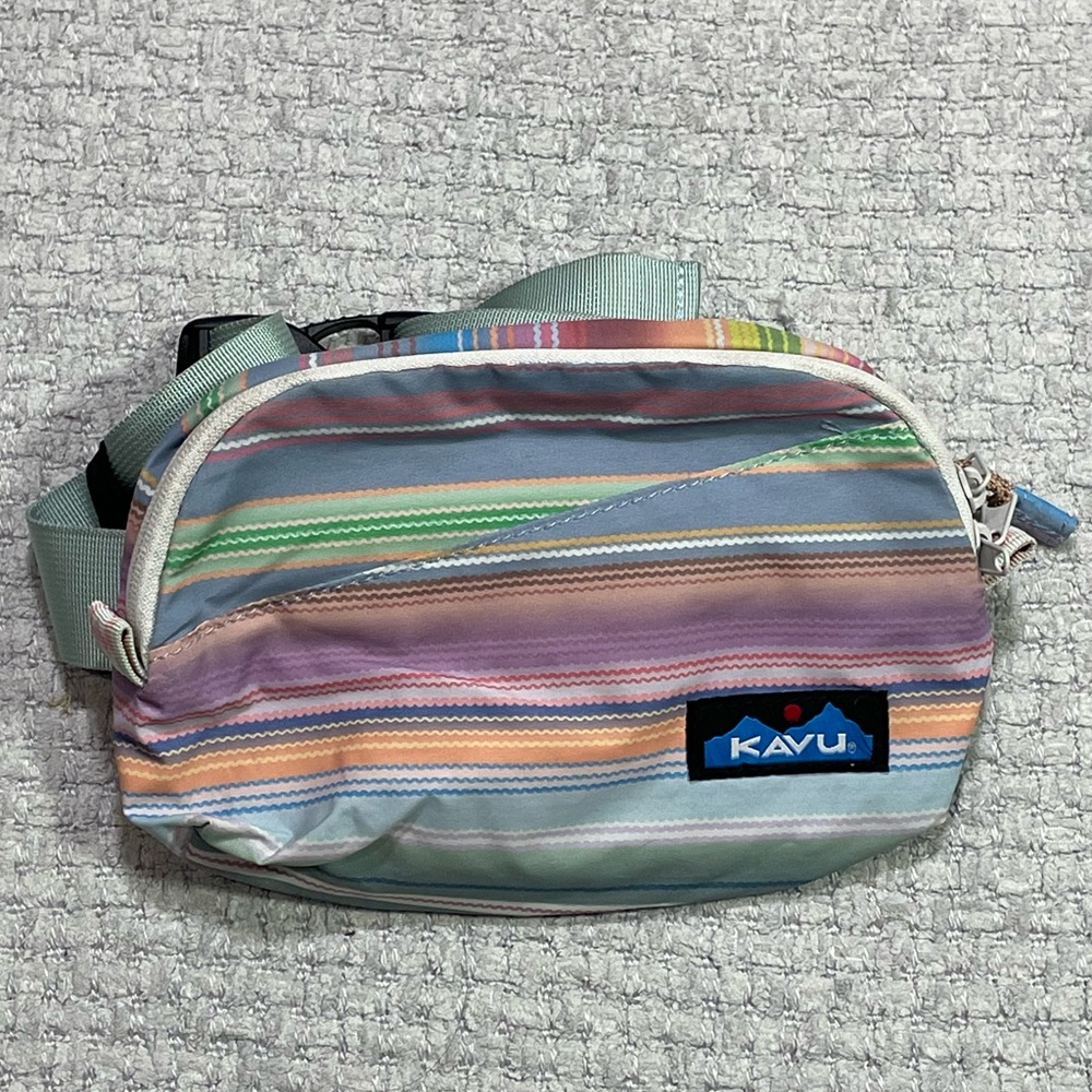 KAVU Half Pint Packable Belt Bag with Adjustable Straps Rainbow Run